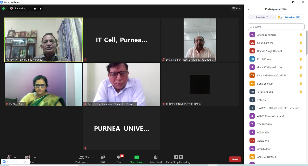 National Webinar on &quot;Need and Process of Psychological Counselling For Well Being of People During Covid-19 Pandemic&quot;